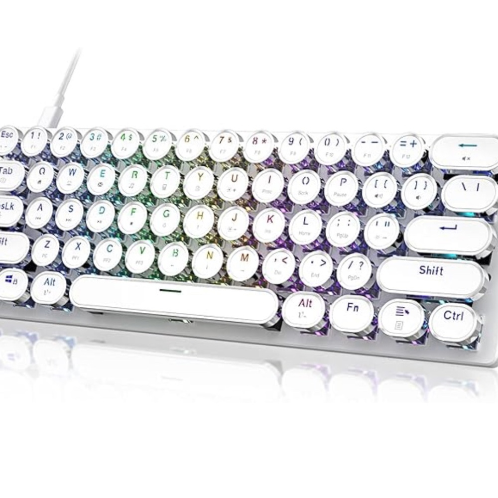 STOGA White Retro RGB Mechanical Keyboard - Picture 1 of 11